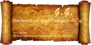 Gerbovics Gyöngyvirág névjegykártya